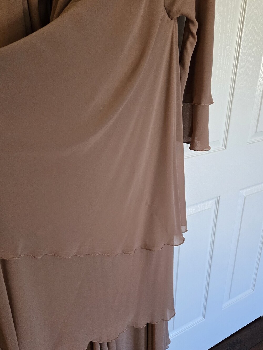 Three Tiered Open Cardigan Abaya With Belt Kaftan Women Maxi Dress - Picture 9 of 12